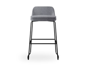SOFIE - Sled base fabric stool with footrest - Stool by ROSSIN