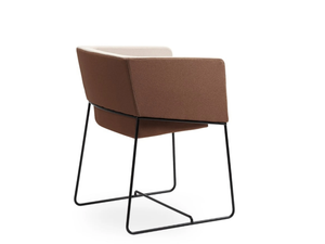 TONIC METAL - Sled base easy chair with armrests - Armchair by ROSSIN
