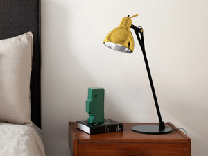 LUXY GLAM - With swing arm glass and steel desk lamp - Table lamp by Rotaliana