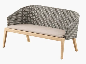 CALYPSO - 2 seater synthetic fibre and teak garden sofa - Sofa by Royal Botania