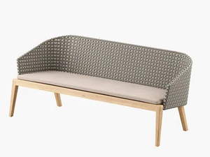 CALYPSO - 3 seater synthetic fibre and teak garden sofa - Sofa by Royal Botania