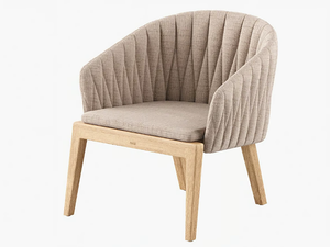 CALYPSO - Garden fabric and teak easy chair with armrests - Armchair by Royal Botania