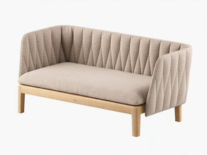 CALYPSO LOUNGE - 2 seater fabric and teak garden sofa - Sofa by Royal Botania