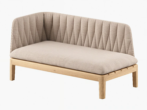 CALYPSO LOUNGE - Upholstered fabric and teak Garden daybed - Sofa by Royal Botania