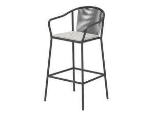 SAMBA - High aluminium garden stool with footrest - Stool by Royal Botania