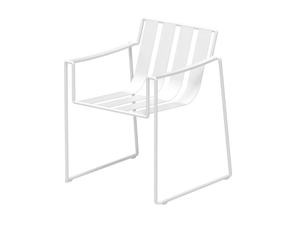STRAPPY - Sled base fabric garden chair with armrests - Chair by Royal Botania