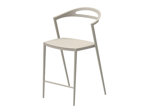 STYLETTO - High aluminium garden stool with back - Stool by Royal Botania