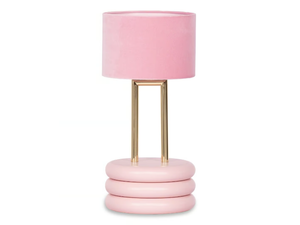 MARSHMALLOW - Table lamp with velvet lampshade and wooden base - Table lamp by ROYAL STRANGER