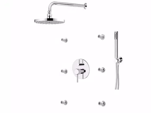 FUTURO - F6513-3-25KBS - Contemporary style shower mixer with hand shower with overhead shower - Shower by Rubinetteria Giulini