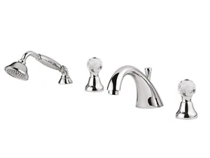 ODESSA CRYSTAL - F3965/S - 4 hole bathtub set with hand shower - Tap by Rubinetteria Giulini