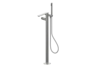 ALINE 49528V3 - Floor standing stainless steel bathtub mixer with hand shower - Tap by Rubinetterie Frattini
