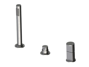 BORGIA 89028A - Deck mounted single handle stainless steel bathtub tap with hand shower - Tap by Rubinetterie Frattini
