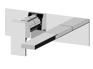 VITA DUE 35548A - Contemporary style 2 hole wall-mounted metal washbasin tap with flow limiter - Tap by Rubinetterie Frattini
