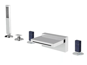 VITA DUE 53029ABL - Deck mounted waterfall bathtub tap with diverter - Tap by Rubinetterie Frattini