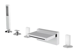 VITA DUE 53029ABM - Deck mounted waterfall bathtub tap with hand shower - Tap by Rubinetterie Frattini