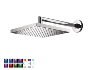 15Q-L1 - LED brass overhead shower with arm with chromotherapy - Shower by Rubinetterie Mariani