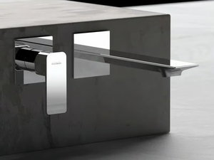 ICON - Single handle wall-mounted washbasin mixer with plate - Tap by Rubinetterie Mariani