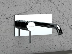 NEXT - Wall-mounted single handle washbasin mixer with plate - Tap by Rubinetterie Mariani