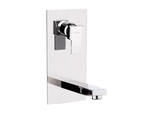 POLAR - Wall-mounted single handle washbasin mixer with plate - Tap by Rubinetterie Mariani