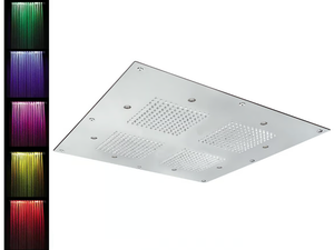 SQ0-L4 - Ceiling mounted built-in overhead shower with chromotherapy - Shower by Rubinetterie Mariani