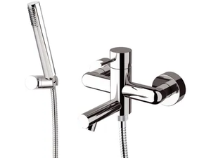 ULTRAMINIMAL - 2 hole wall-mounted brass bathtub set with hand shower - Tap by Rubinetterie Mariani