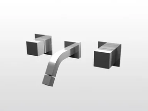 BAMBOO QUADRO 3868TR - 3 hole wall-mounted washbasin tap - Tap by RUBINETTERIE STELLA
