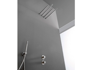 22MM - 3 hole stainless steel shower mixer with overhead shower - Shower by Rubinetterie Treemme
