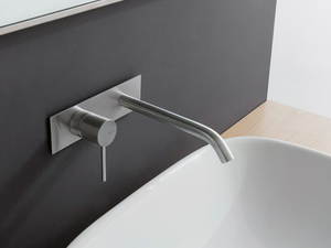 40MM - Wall-mounted stainless steel washbasin mixer with plate - Tap by Rubinetterie Treemme