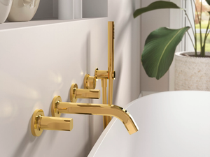 APPIA - 5 hole brass bathtub set with hand shower - Tap by Rubinetterie Treemme