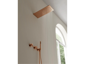 AURELIA - Brass shower set with hand shower with overhead shower - Shower by Rubinetterie Treemme