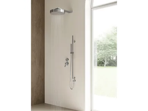 AURELIA - Brass shower set with overhead shower with hand shower - Shower by Rubinetterie Treemme