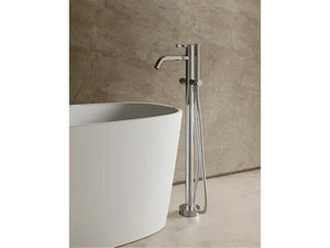 AURELIA - Floor standing brass bathtub mixer with hand shower - Tap by Rubinetterie Treemme