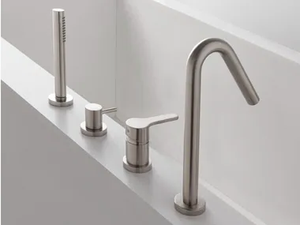 KLAB - Deck mounted Recessed brass bathtub tap with hand shower - Tap by Rubinetterie Treemme
