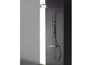 KLAB - Wall-mounted brass shower panel with overhead shower - Shower panel by Rubinetterie Treemme