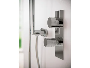 T30 - 2 hole Recessed brass shower tap with plate - Shower by Rubinetterie Treemme