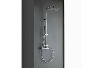 TIME_OUT - Wall-mounted brass shower panel with hand shower - Shower panel by Rubinetterie Treemme