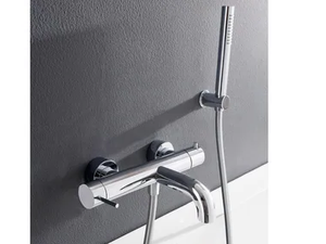 UP+ - Wall-mounted external single handle brass bathtub set - Bathtub by Rubinetterie Treemme