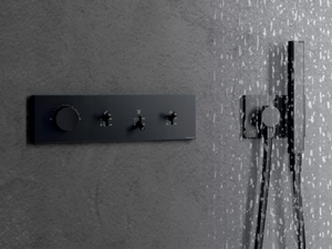 WATT - Thermostatic brass shower set with plate - Shower by Rubinetterie Treemme