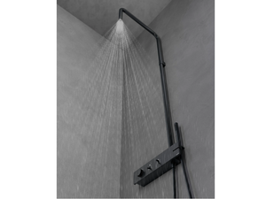 WATT - Wall-mounted thermostatic brass shower panel with overhead shower - Shower panel by Rubinetterie Treemme
