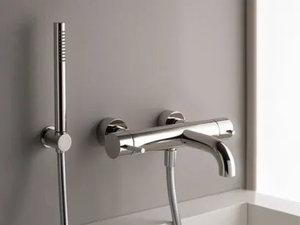 X-CHANGE_MONO - Wall-mounted external brass bathtub set with hand shower - Tap by Rubinetterie Treemme