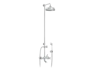 1920-1921 - Wall-mounted brass shower panel with overhead shower - Shower panel by RVB