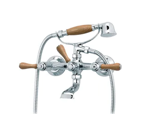 1935 WOOD - 2 hole bathtub mixer with hand shower - Tap by RVB