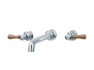 1935 WOOD - 3 hole wall-mounted bathtub mixer - Tap by RVB