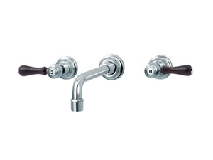 1935 WOOD - 3 hole wall-mounted washbasin mixer - Tap by RVB