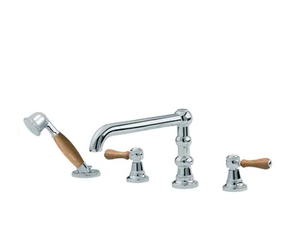 1935 WOOD - 4 hole bathtub set with hand shower - Tap by RVB