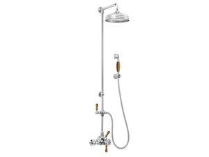 1935 WOOD - Brass shower panel with overhead shower - Shower panel by RVB