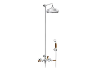 1935 WOOD - Wall-mounted brass shower panel with overhead shower - Shower panel by RVB