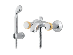 AMBOISE - 2 hole wall-mounted bathtub mixer with hand shower - Tap by RVB