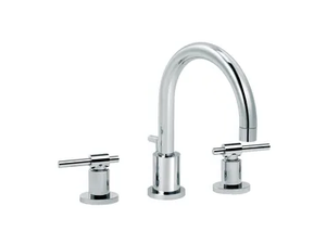 DYNAMIC - 3 hole countertop washbasin mixer with individual rosettes - Tap by RVB
