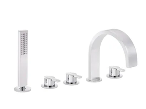 LINE - 5 hole bathtub set with hand shower - Tap by RVB